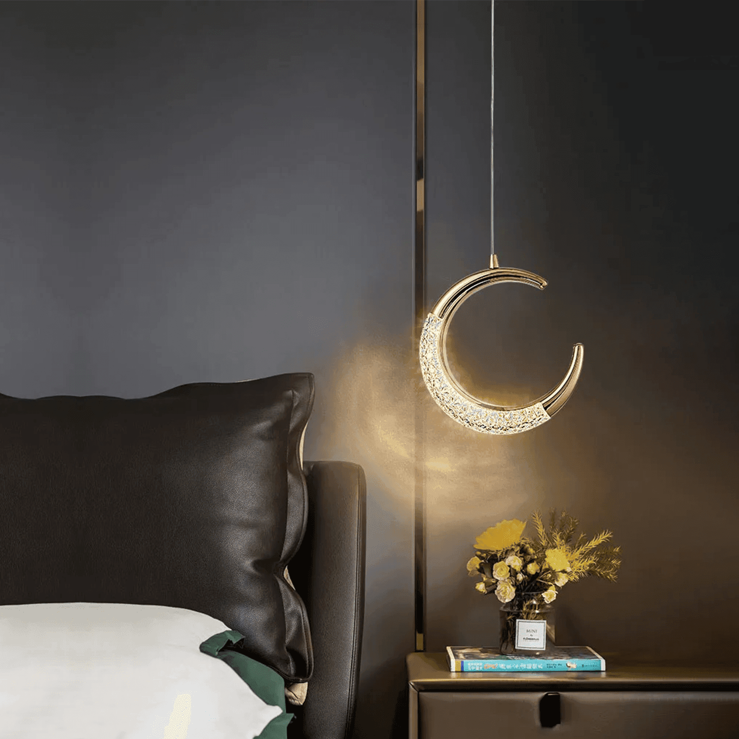 Crescent Moon, A half-moon frame that glows like a rising crescent.
